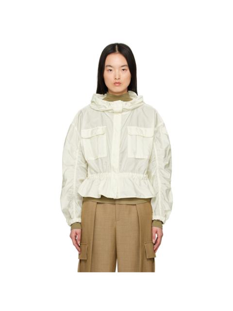 Moncler Off-White Curton Hooded Peplum Jacket