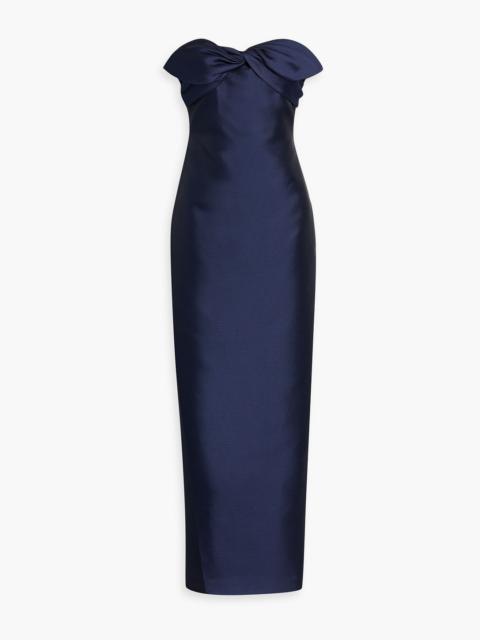 Other Designers Strapless bow-detailed jacquard gown
