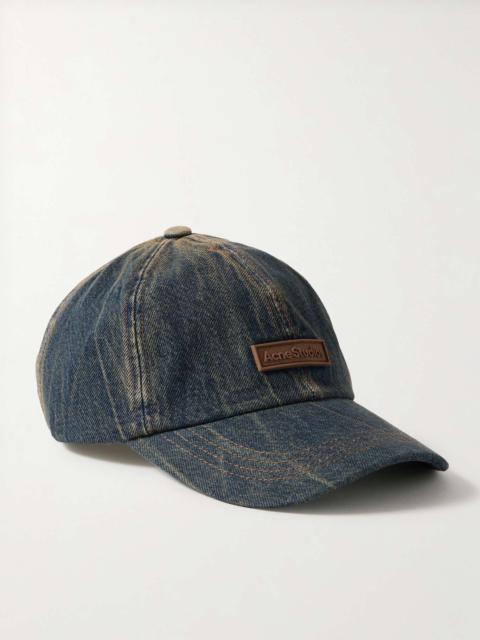 Appliquéd denim baseball cap