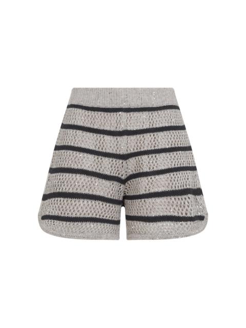 Brunello Cucinelli Striped Knit Bermuda Women