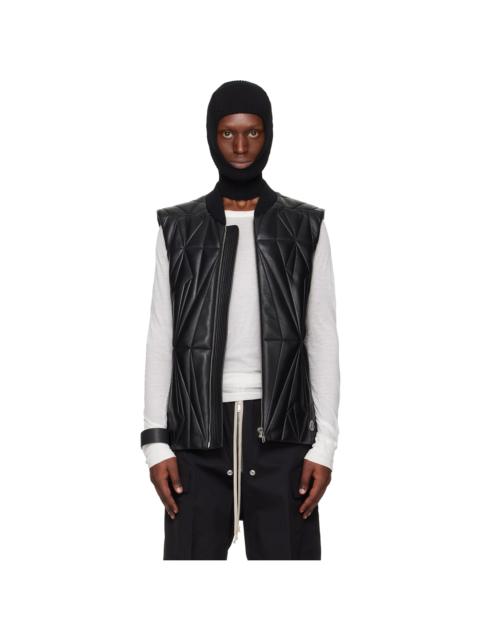 Moncler Moncler + Rick Owens Black Geocamo Flight Leather Vest