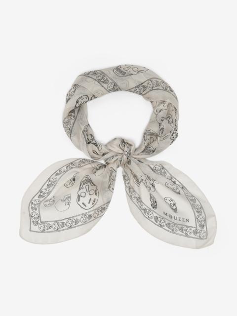 Alexander McQueen Hand-painted Skull Foulard