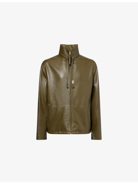 Loewe Relaxed-Fit High-Neck Leather Jacket