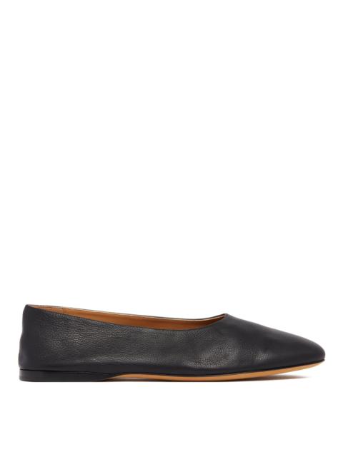 The Row Black Awar Leather Flats