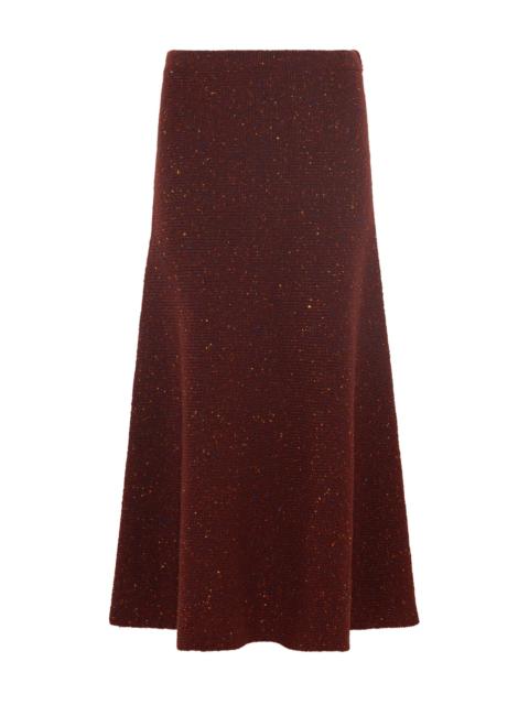 GABRIELA HEARST Eden Knit Maxi Skirt in Burnt Sienna Multi Speckle Cashmere