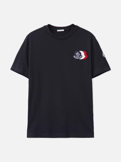 Moncler EMBROIDERED TRICOLOUR LOGO COTTON T-SHIRT