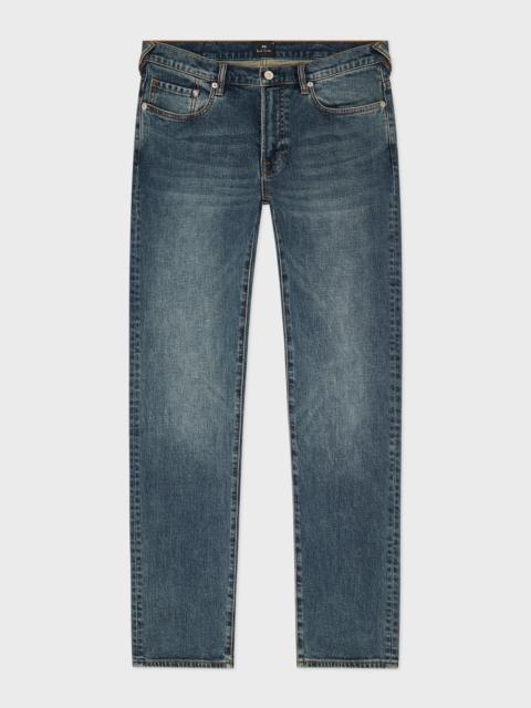 Paul Smith Tapered-Fit 'Crosshatch Stretch' Blue-Rinse Jeans