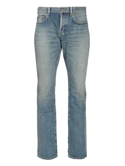 SAINT LAURENT Saint Laurent Men Slim Relaxed Low Rise Jeans In Blue Denim