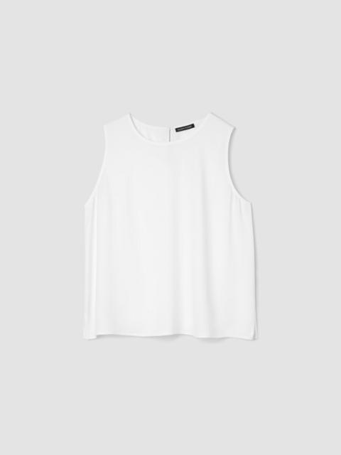 EILEEN FISHER Silk Georgette Crepe Round Neck Tank