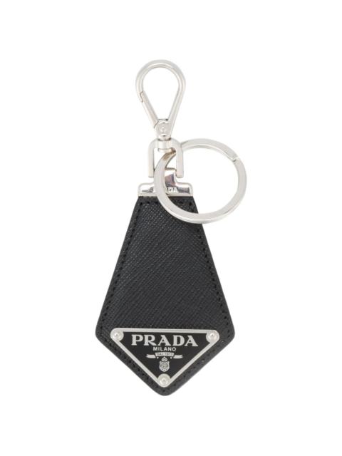 Prada triangle logo keyring