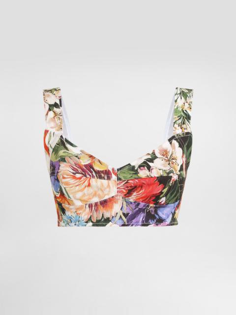 Dolce & Gabbana Flower bouquet-print bustier top