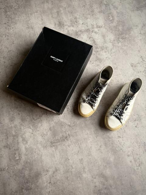 SAINT LAURENT Saint Laurent 16SS SL/37M Checkered Lace Rivet High-Top Sneakers by Hedi Slimane