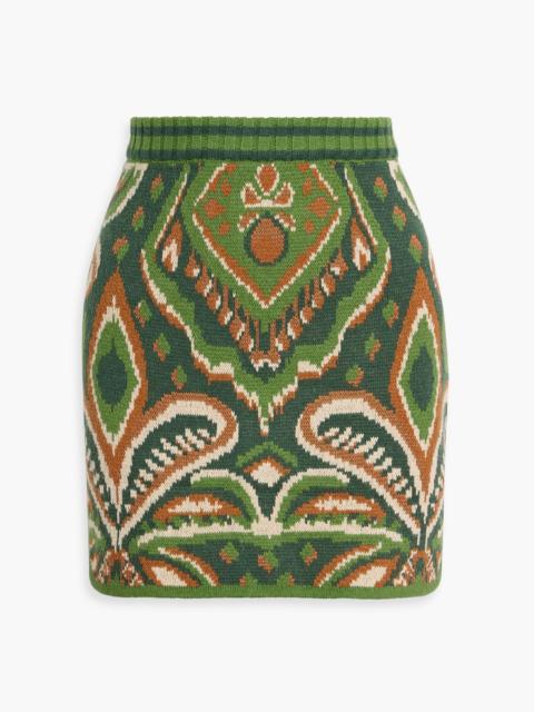 FARM RIO Jacquard-knit mini skirt