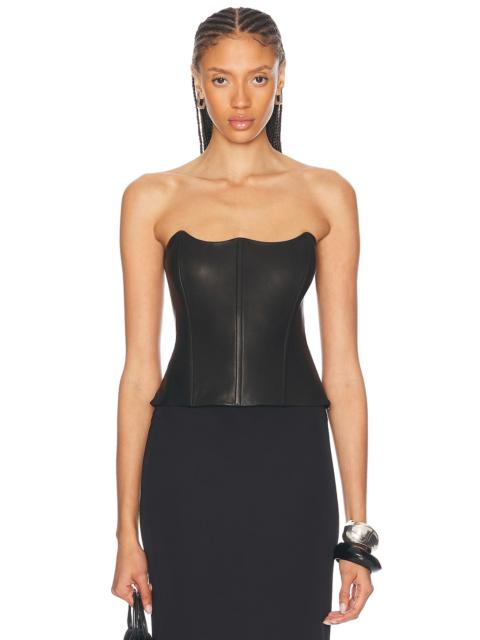 THE SEI Leather Curved Bustier