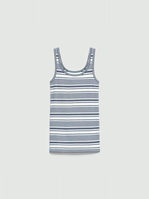 Theory Scoop-Neck Tank Top in Striped Cotton Jersey