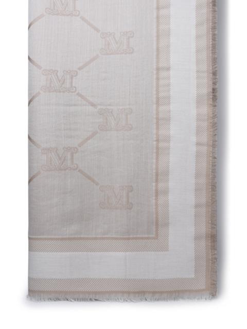 Max Mara Donna Beige Silk Blend Scarf