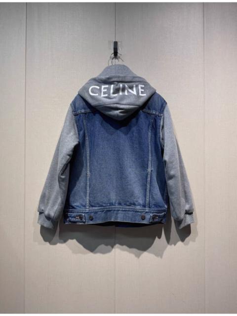 CELINE Celine Oversized Trucker Jacket with Hood in Union Wash Denim