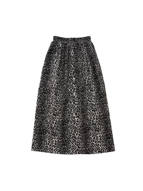 visvim MAXI SKIRT LEOPARD GREY