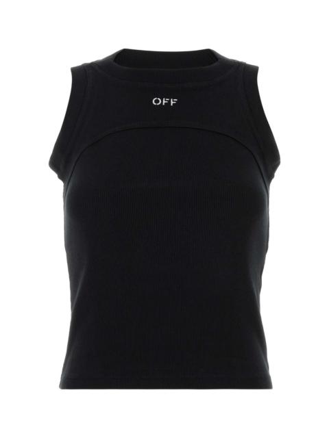 Off-White Off White Women Black Stretch Cotton Tank Top