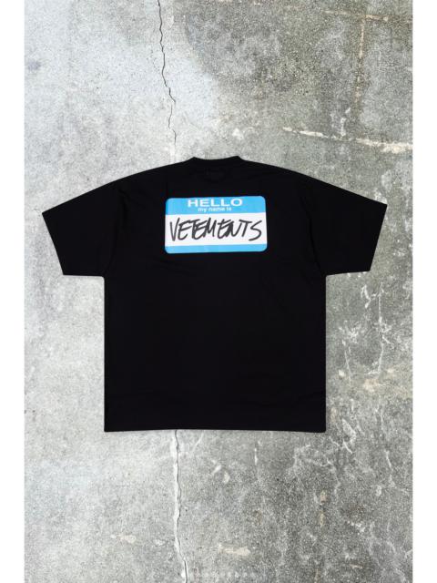 VETEMENTS Black 'My Name Is Vetements' T-Shirt