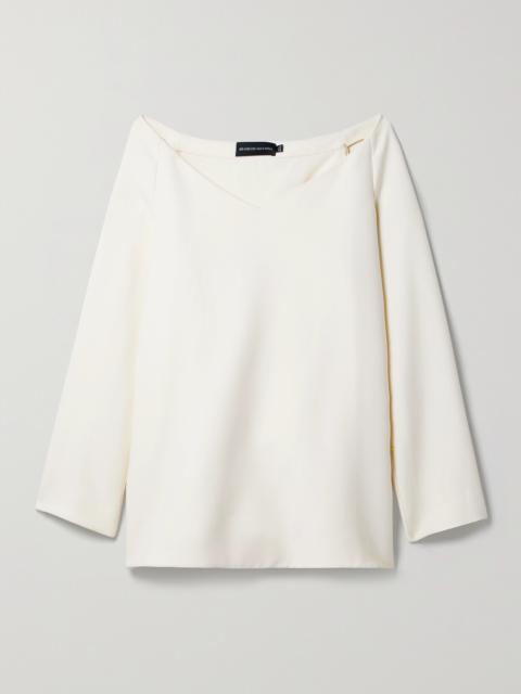 BRANDON MAXWELL The Zayna Off-the-shoulder Wool-blend Crepe Mini Dress