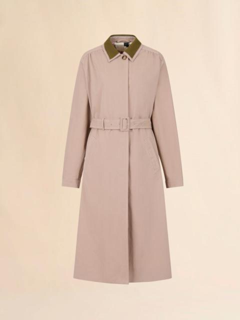 Marni BEIGE GABARDINE TRENCH COAT WITH CONTRAST COLLAR