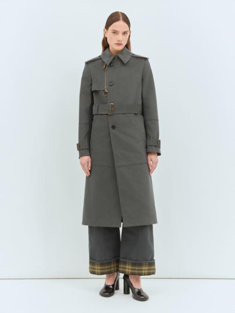 Burberry Long Cotton Nylon Trench Coat