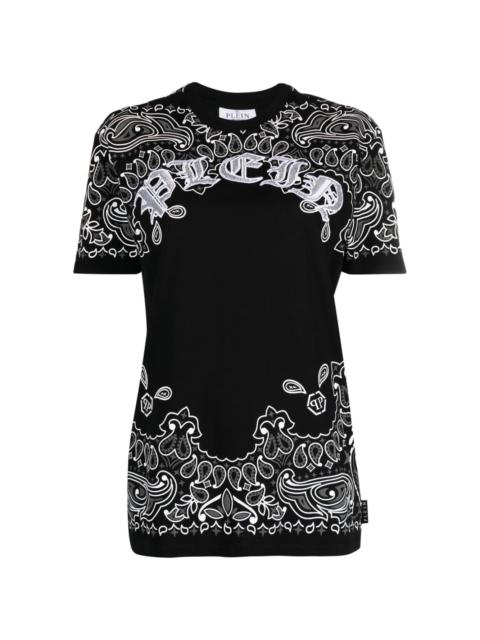 paisley-print short -sleeve T-shirt