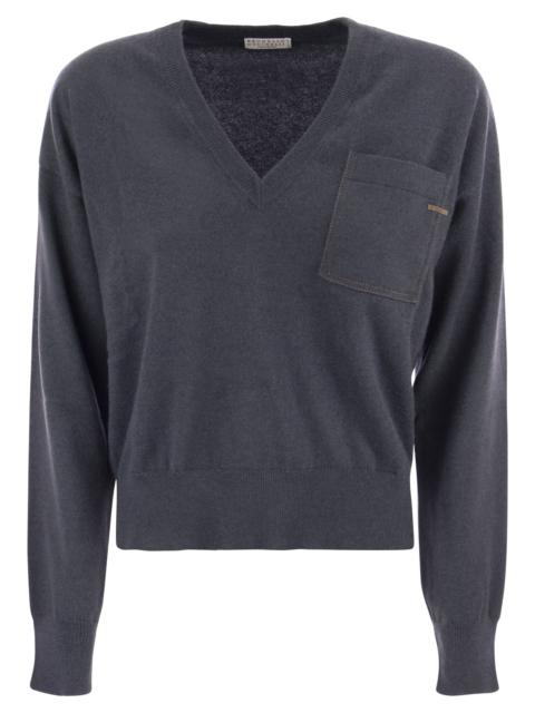 Brunello Cucinelli Women Cashmere Sweater With Pocket