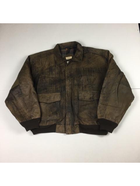 Other Designers Streetwear - Vintage Tobruk Distressed Leather Bomber Jacket