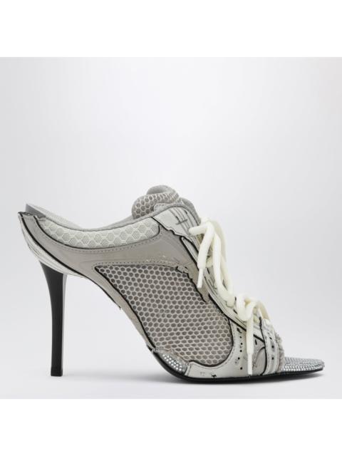 BALENCIAGA Balenciaga Stapler Grey Heeled Sandals With Distressed Effect Women