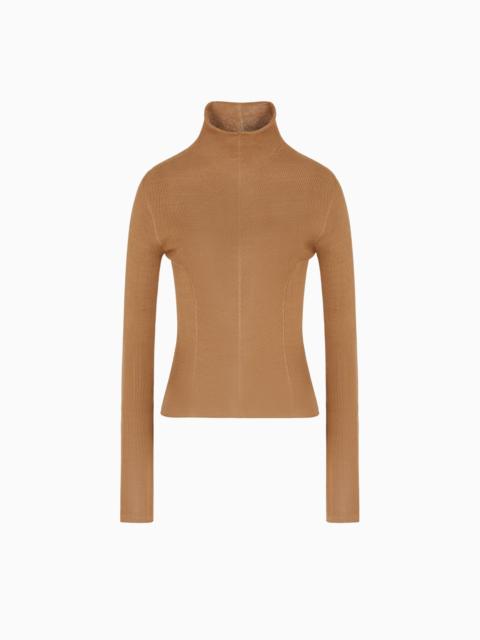 GIORGIO ARMANI MOCK-NECK SILK JUMPER
