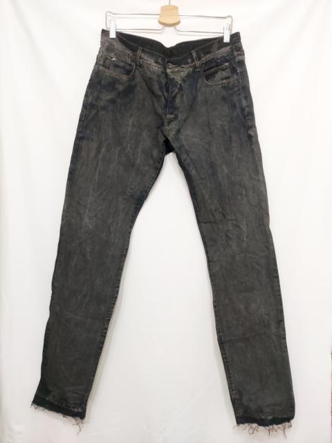 Rick Owens Dirt Dyed HOG Waxed Coat Distressed Detroit Denim Jeans