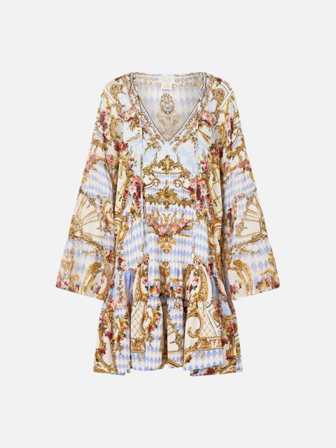 CAMILLA A-LINE GATHERED PANEL DRESS