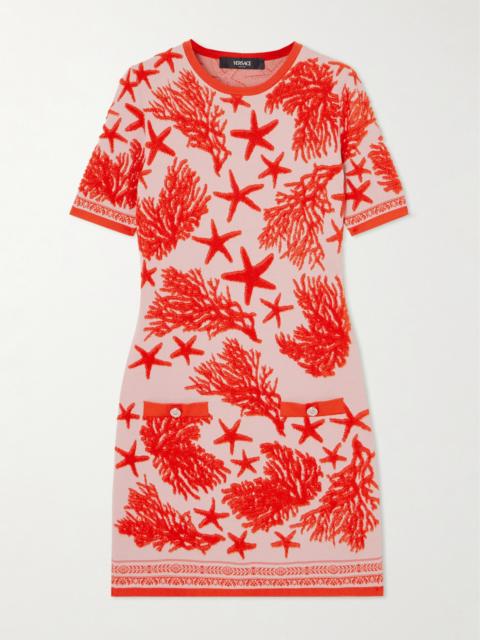 VERSACE Terry Jacquard Mini Dress