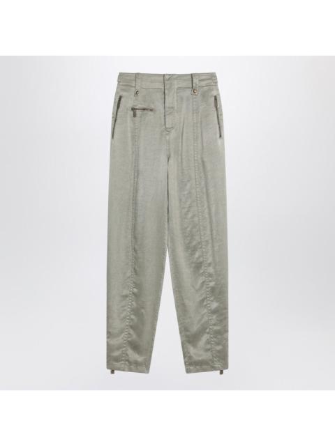 Burberry Trousers With B Shield Emblem In Lyocell Women