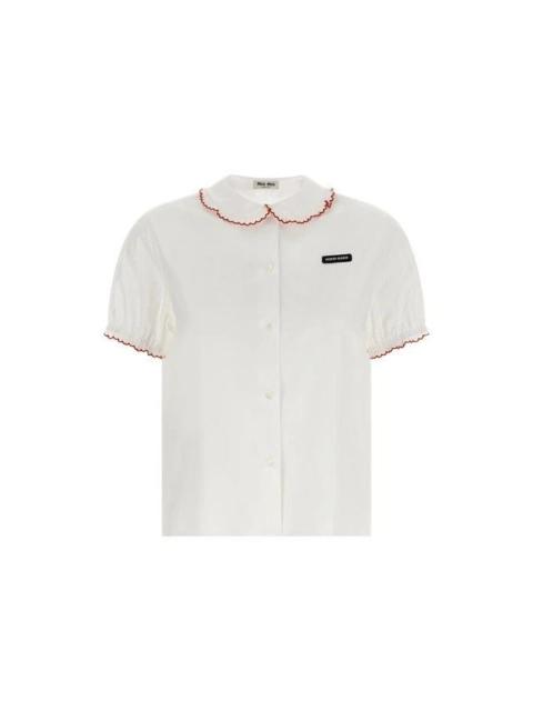 Miu Miu MIU MIU White Baby collar Shirt New & Authentic (Women's siz