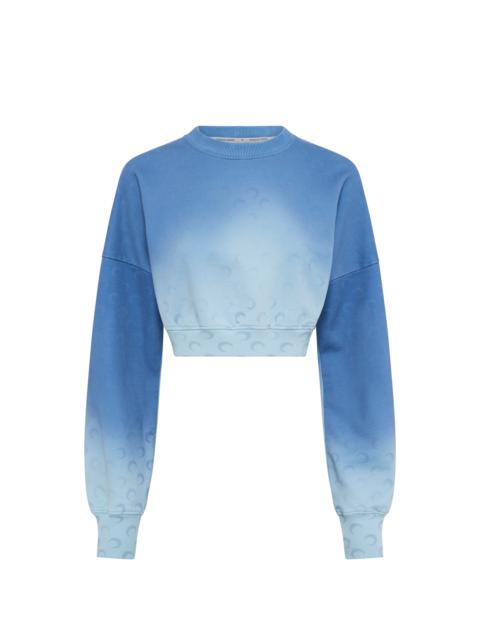 Marine Serre Moon Faded Fleece Cropped Sweatshirt
