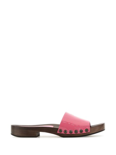 Miu Miu Women Fuchsia Leather Clogs