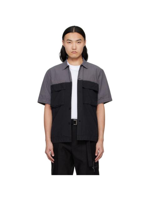 sacai Black & Gray Garment Dye Shirt