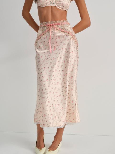 For Love & Lemons Peaches & Cream Midi Skirt