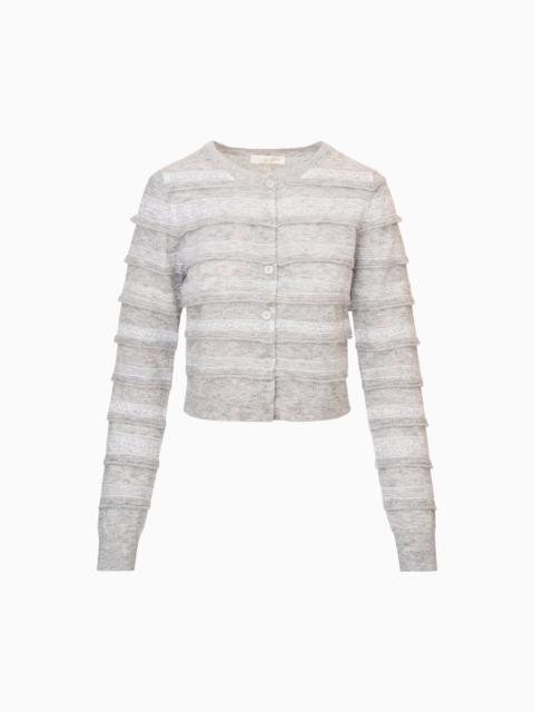 LoveShackFancy Claralise Alpaca-Blend Lace Stripe Cardigan