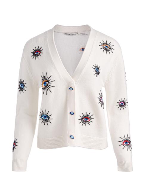 Alice + Olivia BRADLEY SHORT EMBELLISHED CARDIGAN