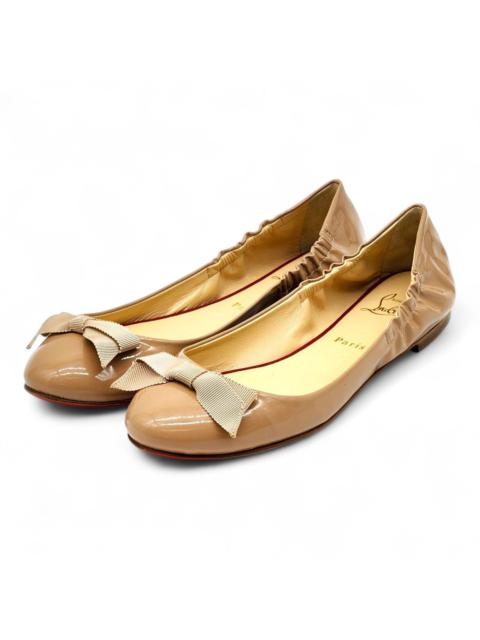 Christian Louboutin Gloriana Flat Patent Leather Ballet Flats Nude EU 38.5 US 8