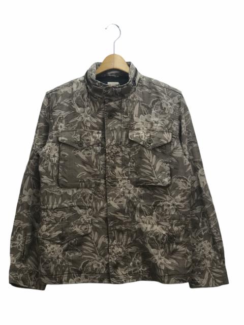 Other Designers Designer - BACK NUMBER LINEN FLORA DESIGN ARMY JACKET STYLE