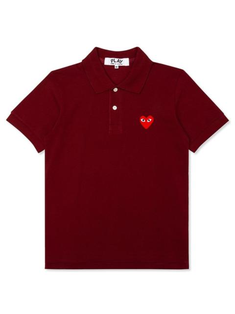 Comme des Garçons PLAY COMME DES GARCONS PLAY WOMEN'S RED HEART POLO SHIRT - BURGUNDY