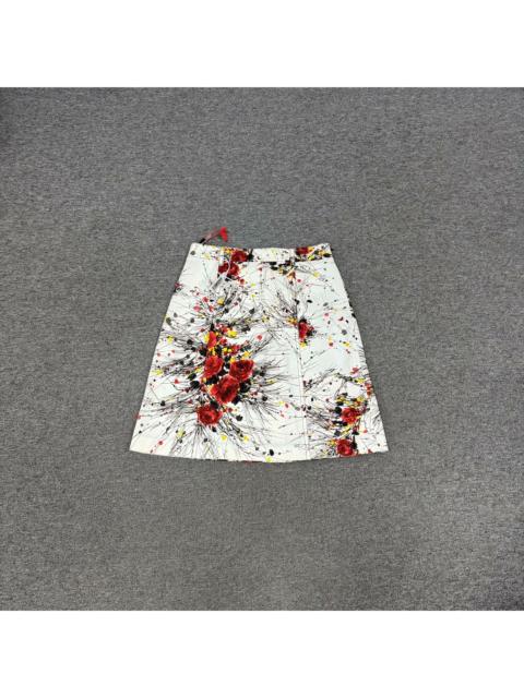 Prada Prada white splatter rose print A-line dress 
