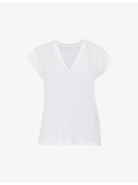 FRAME Le Mid Rise V-neck organic cotton T-shirt