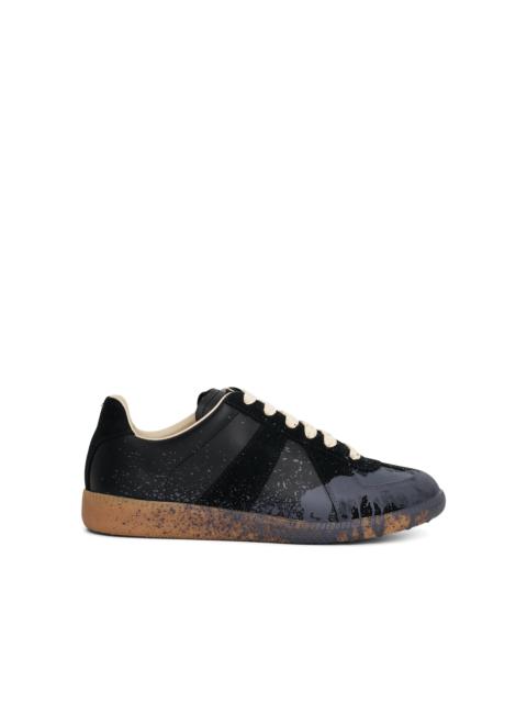 Maison Margiela Women Replica Paint Drop Sneaker in Black/Pewter