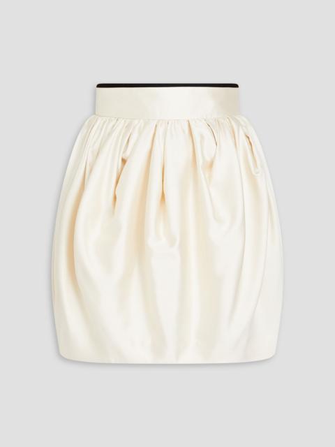 Zimmermann Grosgrain-trimmed wool and silk-blend duchesse-satin mini skirt